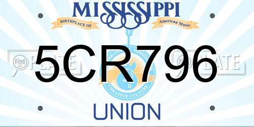 5CR796 Mississippi License Plate