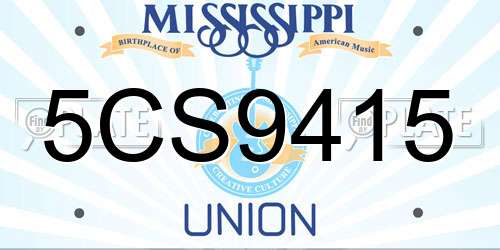 5CS9415 Mississippi License Plate