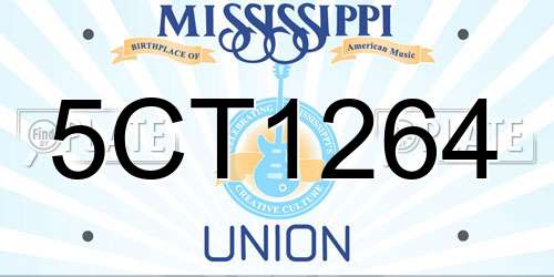 5CT1264 Mississippi License Plate