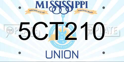 5CT210 Mississippi License Plate