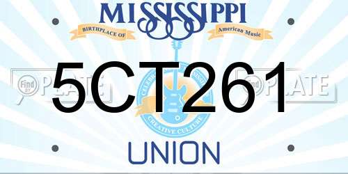 5CT261 Mississippi License Plate