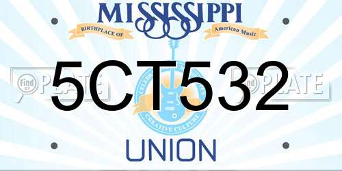 5CT532 Mississippi License Plate