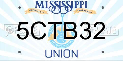 5CTB32 Mississippi License Plate