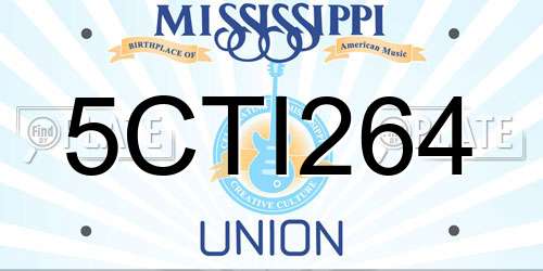 5CTI264 Mississippi License Plate