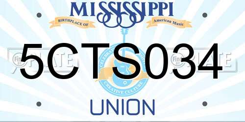 5CTS034 Mississippi License Plate