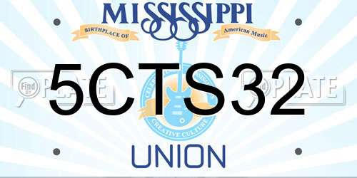 5CTS32 Mississippi License Plate