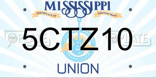 5CTZ10 Mississippi License Plate