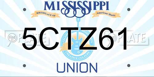 5CTZ61 Mississippi License Plate