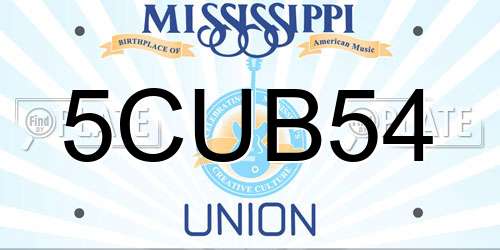 5CUB54 Mississippi License Plate