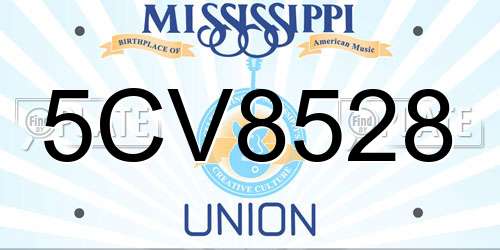5CV8528 Mississippi License Plate