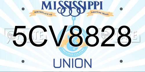 5CV8828 Mississippi License Plate
