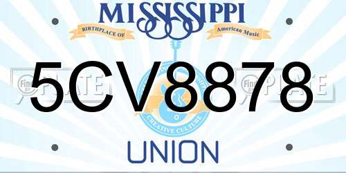 5CV8878 Mississippi License Plate
