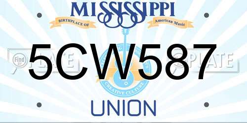 5CW587 Mississippi License Plate
