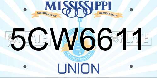 5CW6611 Mississippi License Plate