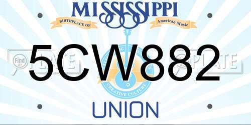 5CW882 Mississippi License Plate