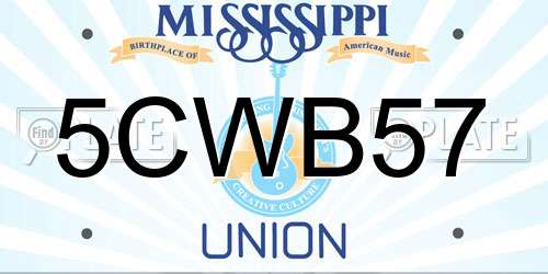 5CWB57 Mississippi License Plate
