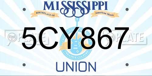 5CY867 Mississippi License Plate