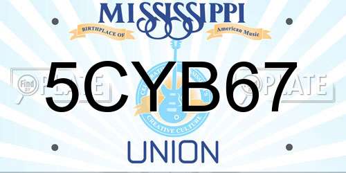 5CYB67 Mississippi License Plate