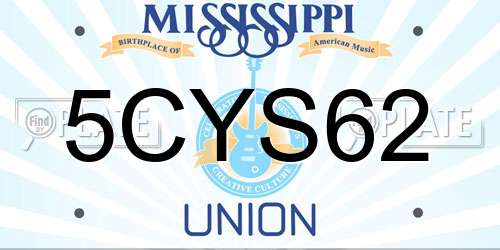 5CYS62 Mississippi License Plate