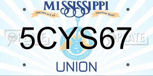 5CYS67 Mississippi License Plate