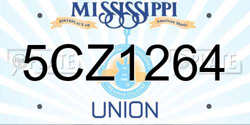 5CZ1264 Mississippi License Plate