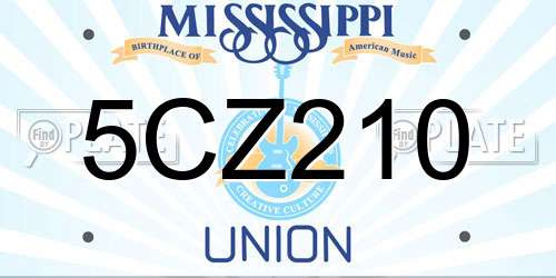 5CZ210 Mississippi License Plate