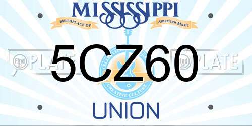 5CZ60 Mississippi License Plate