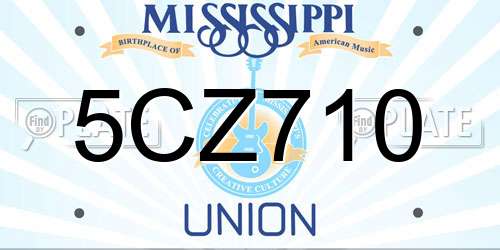 5CZ710 Mississippi License Plate
