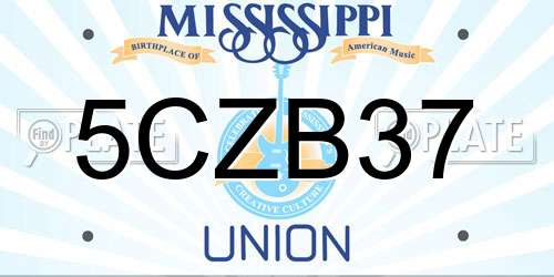 5CZB37 Mississippi License Plate