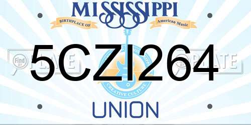 5CZI264 Mississippi License Plate