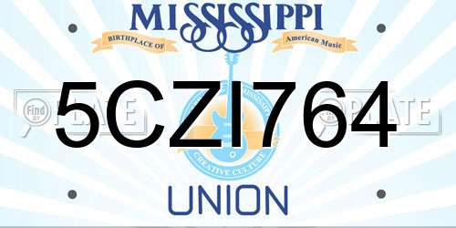 5CZI764 Mississippi License Plate