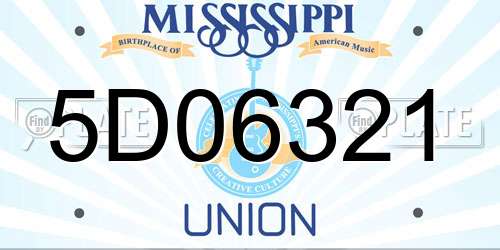 5D06321 Mississippi License Plate