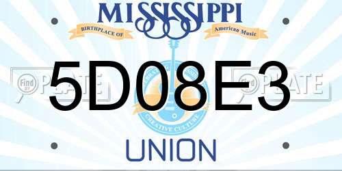 5D08E3 Mississippi License Plate