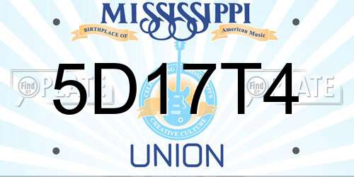 5D17T4 Mississippi License Plate