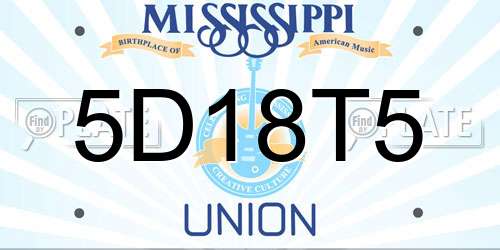 5D18T5 Mississippi License Plate