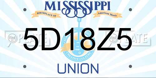 5D18Z5 Mississippi License Plate