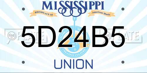 5D24B5 Mississippi License Plate