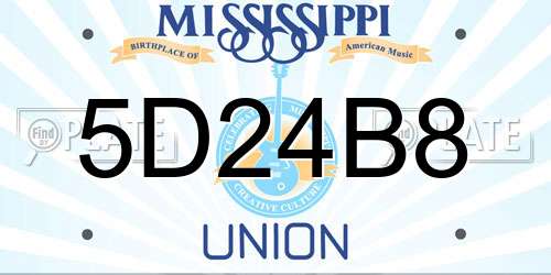 5D24B8 Mississippi License Plate