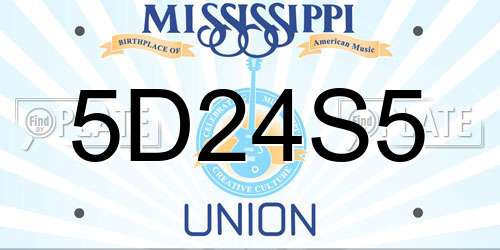 5D24S5 Mississippi License Plate
