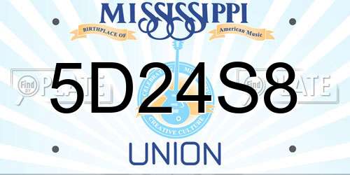 5D24S8 Mississippi License Plate