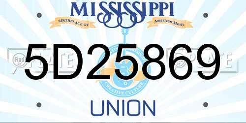 5D25869 Mississippi License Plate