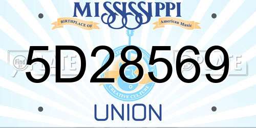 5D28569 Mississippi License Plate