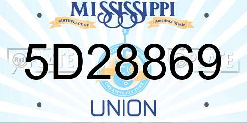 5D28869 Mississippi License Plate