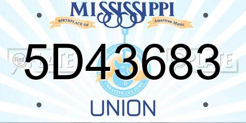 5D43683 Mississippi License Plate