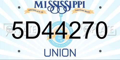 5D44270 Mississippi License Plate