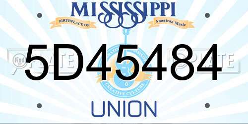 5D45484 Mississippi License Plate