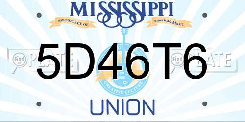 5D46T6 Mississippi License Plate