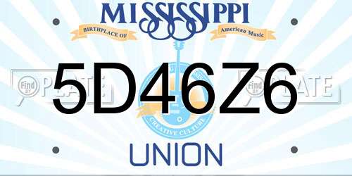 5D46Z6 Mississippi License Plate