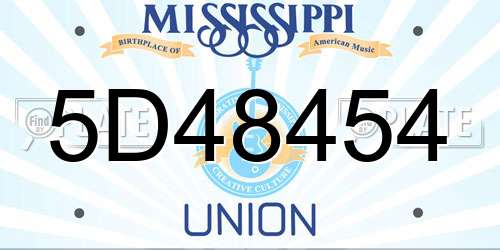 5D48454 Mississippi License Plate