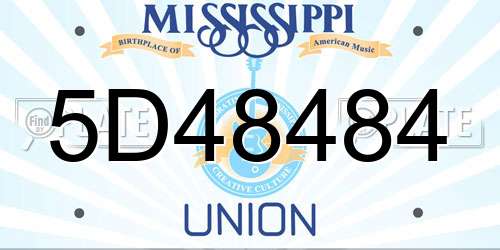 5D48484 Mississippi License Plate